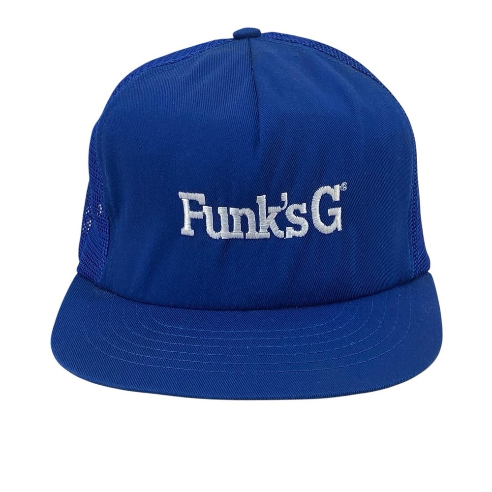 Vintage Funk's G Trucker Hat‎ Blue Snapback Seed Corn Farming Cap USA Made